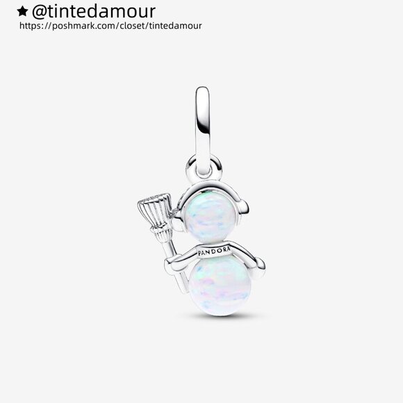 Pandora Opalescent Snowman Dangle Charm - Picture 3 of 5